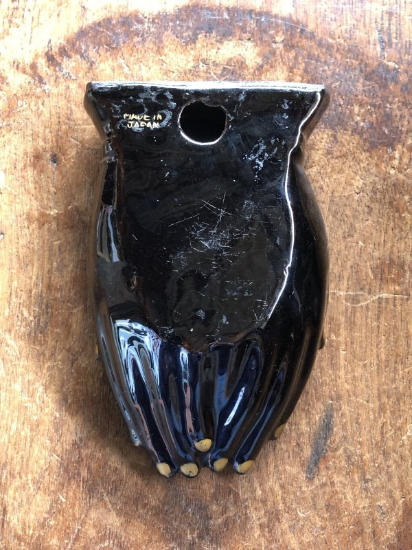 画像9: 50s Vintage Japan Porcelain Black Hand Ashtray Jewelry Trinket Bowl (A320)