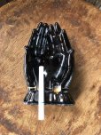 画像14: 50s Vintage Japan Porcelain Black Hand Ashtray Jewelry Trinket Bowl (A320) (14)