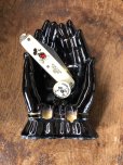 画像13: 50s Vintage Japan Porcelain Black Hand Ashtray Jewelry Trinket Bowl (A320) (13)