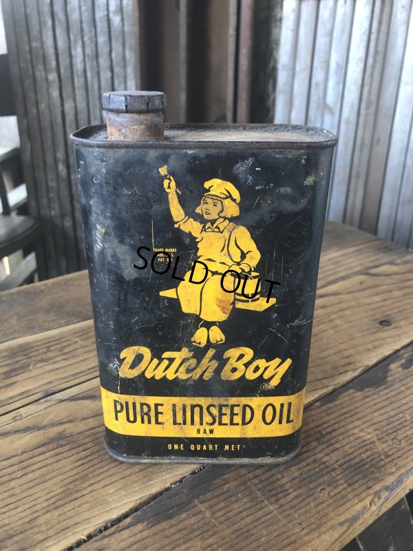 画像1: Vintage Dutch Boy Paint Linseed Oil One Quart Can (A321)