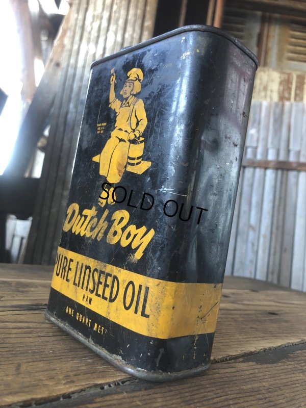 画像5: Vintage Dutch Boy Paint Linseed Oil One Quart Can (A321)