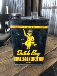 Vintage Dutch Boy Paint Linseed Oil 7 3/4 Can (A322)