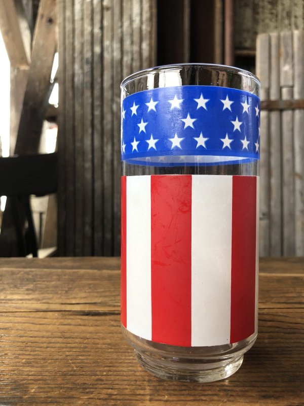 画像1: Vintage Groovy American Old Glory Stars and Stripes Glass 50 (A331) 　