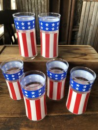 Vintage Groovy American Old Glory Stars and Stripes Glass 22 (A330) 　