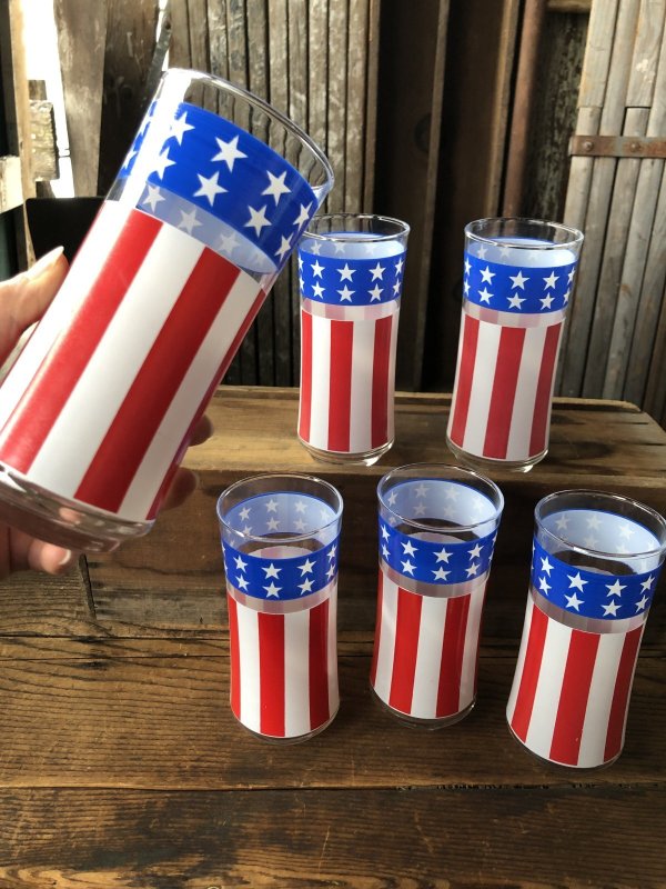 画像6: Vintage Groovy American Old Glory Stars and Stripes Glass 22 (A330) 　