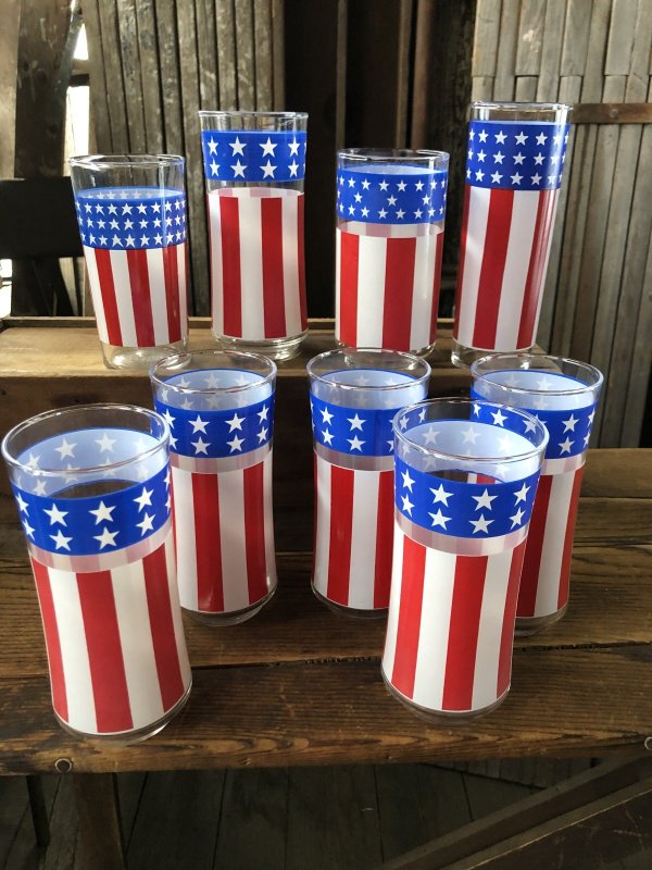 画像7: Vintage Groovy American Old Glory Stars and Stripes Glass 72 (A332) 　