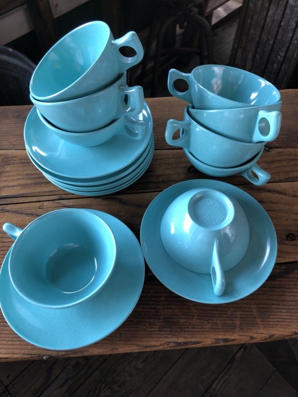 画像10: Vintage BRANCHELL Melmac Turquoise blue C/S (A348)