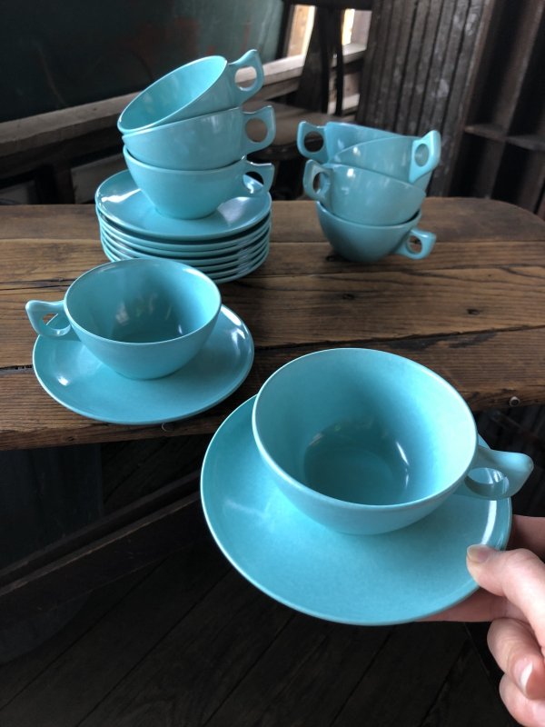 画像10: Vintage BRANCHELL Melmac Turquoise blue C/S (A350)