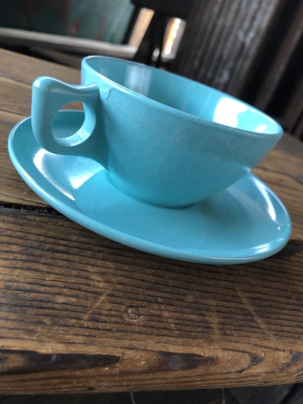 画像2: Vintage BRANCHELL Melmac Turquoise blue C/S (A352)