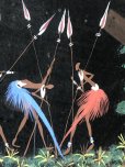 画像10: 50s Vintage MCM African Tribal Art w/Frame SET (A358) (10)