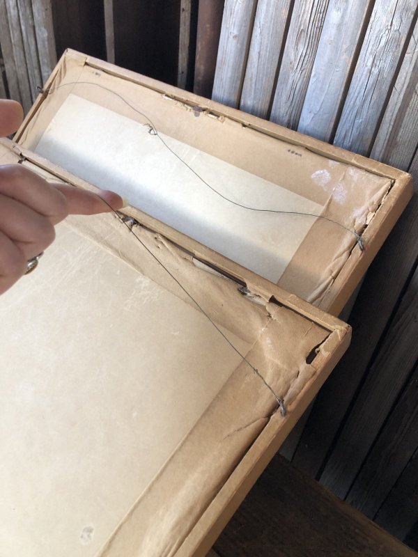 画像4: 50s Vintage MCM African Tribal Art w/Frame SET (A358)