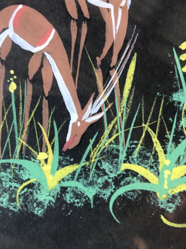 画像23: 50s Vintage MCM African Tribal Art w/Frame SET (A358)