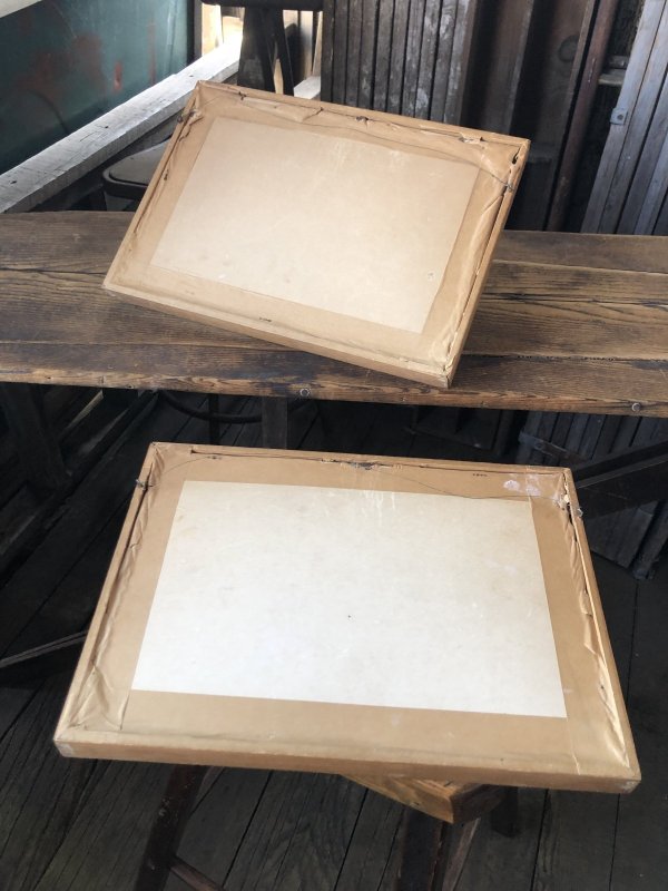 画像5: 50s Vintage MCM African Tribal Art w/Frame SET (A358)