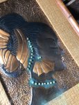 画像10: Vintage MCM African Woman Embossed Copper Wall Relief Art w/Frame SET (A359) (10)