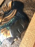 画像11: Vintage MCM African Woman Embossed Copper Wall Relief Art w/Frame SET (A359) (11)
