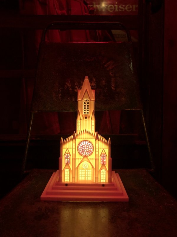 画像29: 50s Vintage Raylite Lighted Musical Windup Church (A382)