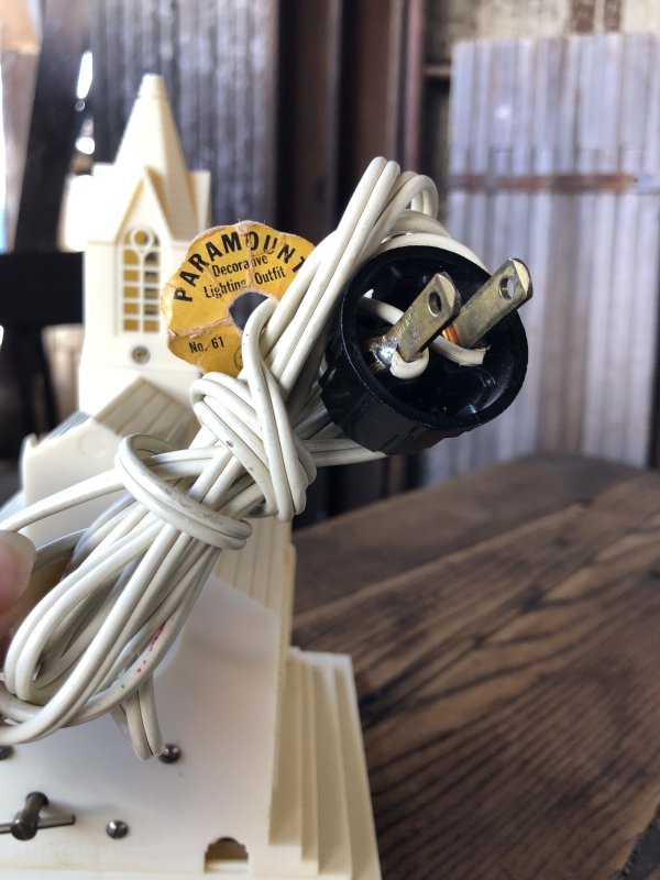 画像16: 50s Vintage Raylite Lighted Musical Windup Church (A382)