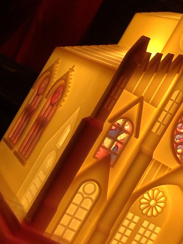 画像27: 50s Vintage Raylite Lighted Musical Windup Church (A382)