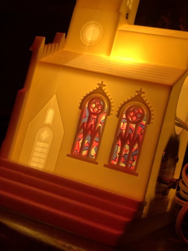 画像22: 50s Vintage Raylite Lighted Musical Windup Church (A382)