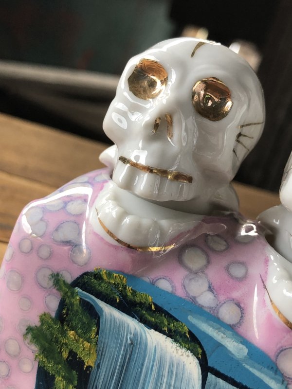 画像7: Vintage Nodding Skulls Salt and Pepper Ceramic Shakers Made in JAPAN (A389)