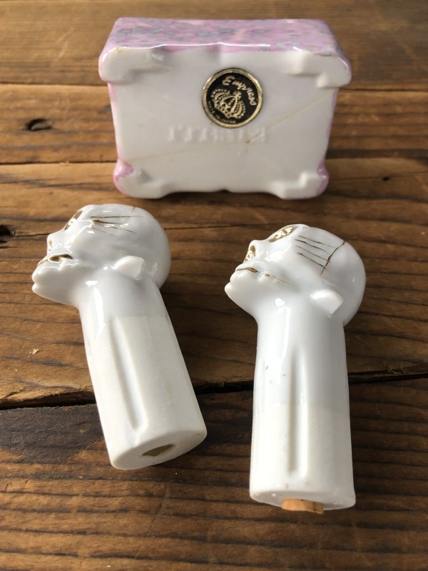 画像11: Vintage Nodding Skulls Salt and Pepper Ceramic Shakers Made in JAPAN (A389)