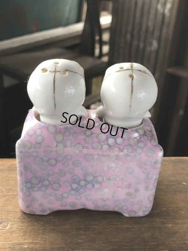 画像3: Vintage Nodding Skulls Salt and Pepper Ceramic Shakers Made in JAPAN (A389)
