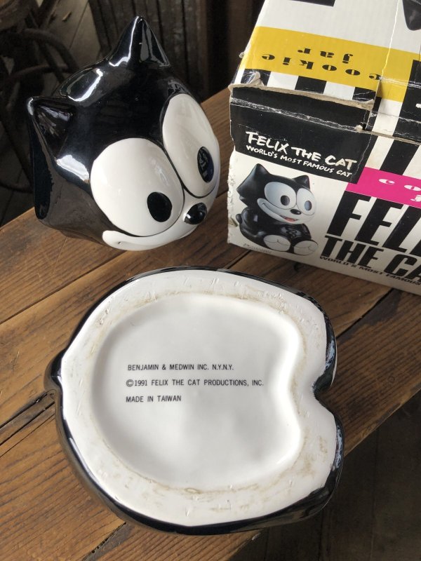 画像5: 90s Vintage Felix The Cat Ceramic Cookie Jar w/box (A390)