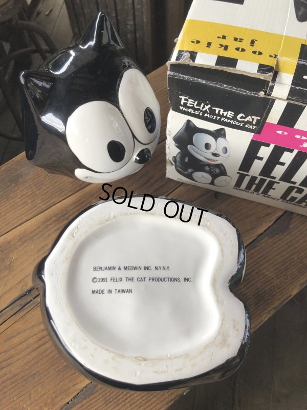 画像5: 90s Vintage Felix The Cat Ceramic Cookie Jar w/box (A390)