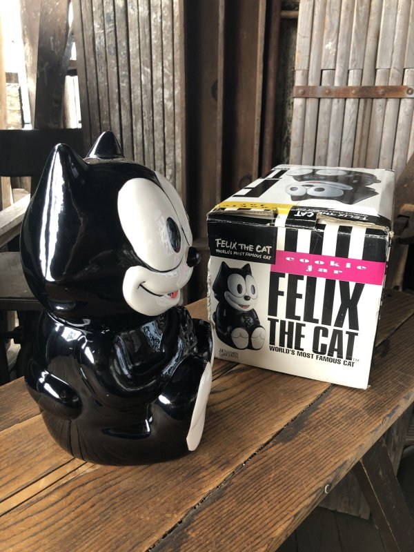 画像4: 90s Vintage Felix The Cat Ceramic Cookie Jar w/box (A390)