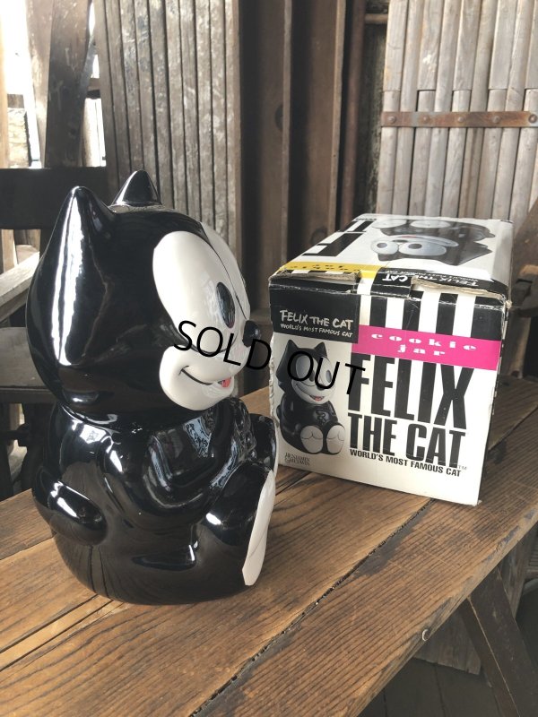 画像4: 90s Vintage Felix The Cat Ceramic Cookie Jar w/box (A390)