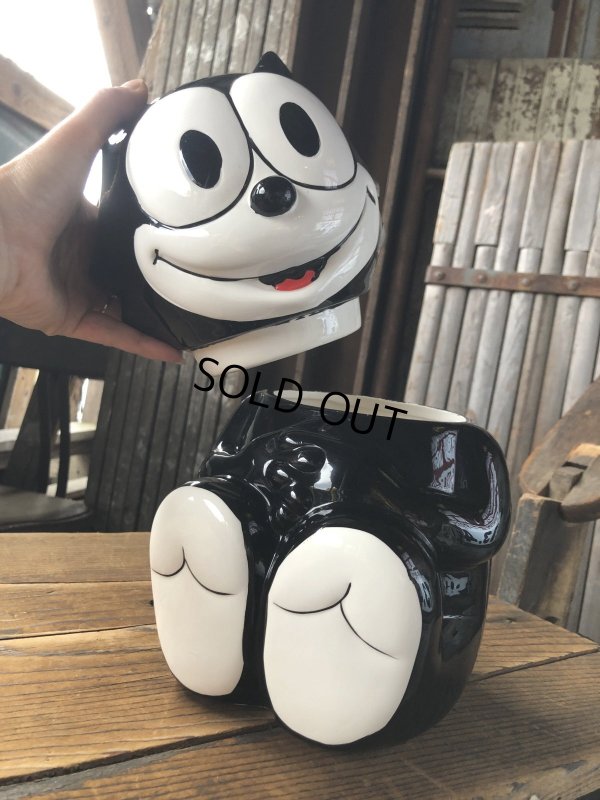 画像7: 90s Vintage Felix The Cat Ceramic Cookie Jar w/box (A390)
