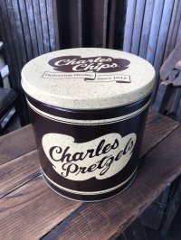 Charles Chips Advertising Pretzels Tin Can (A395)
