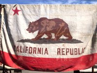 Vintage Large California Republic The BEAR Flag AJAX Cotton Paramount Flag Co 120ｘ185 cm (A399) 