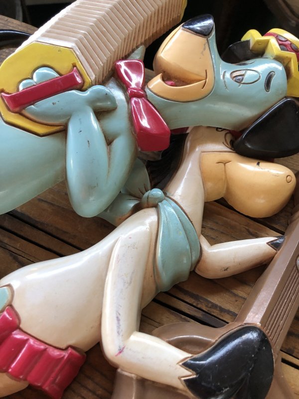 画像3: 70s Vintage Hanna Barbera Quick Draw McGraw / Huckleberry Hound Plastic Wall Hangings Plaques (A402) 