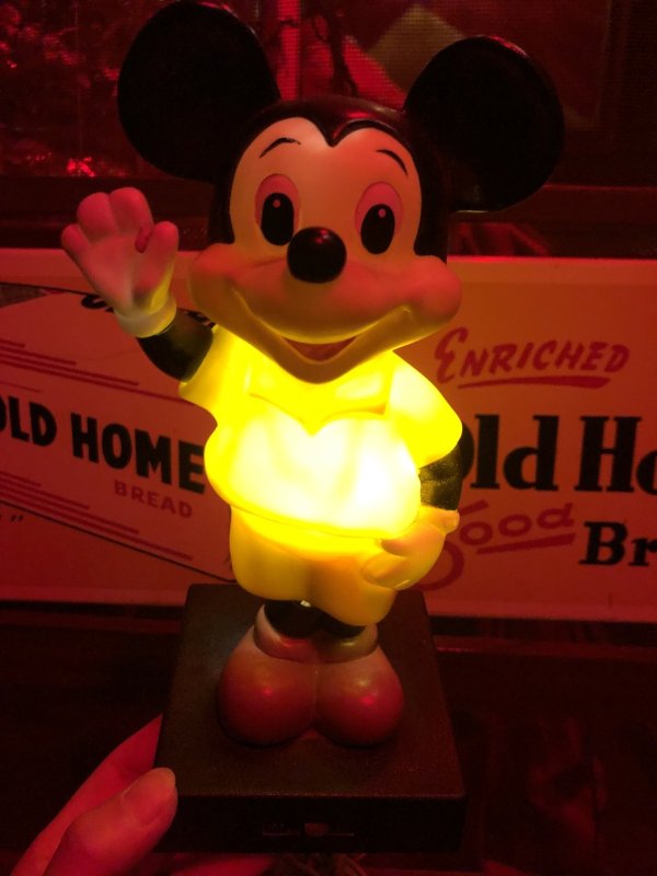 画像15: 70s Vintage Disney Mickey Mouse Night Lamp (A403)