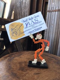 〜50s Vintage REDDY KILOWATT Standing Business Card Holder Figure (A414)