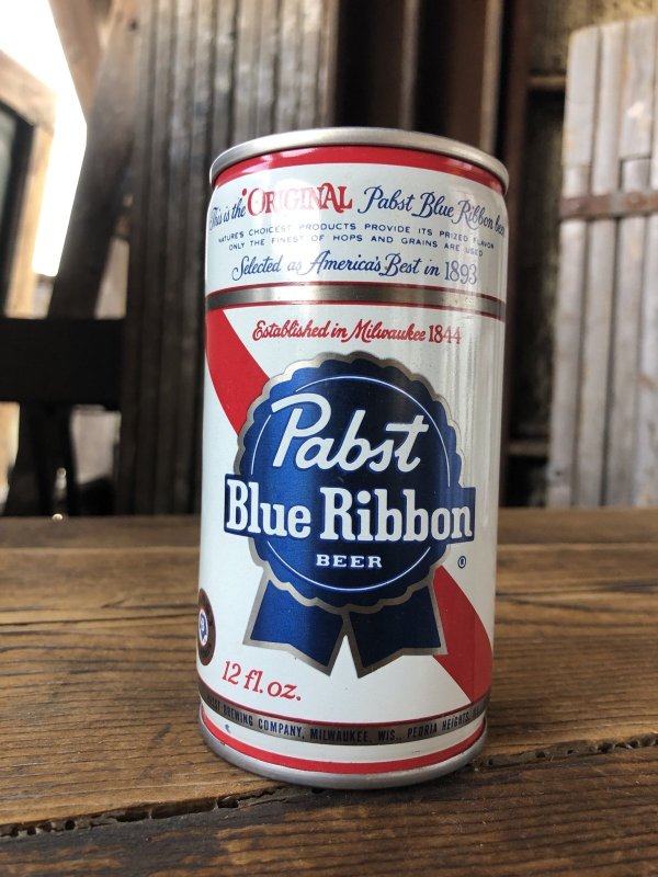 画像1: Vintage Pabst Blue Ribbon Beer Pull Tab Tapa Can 12 fl oz (A427)