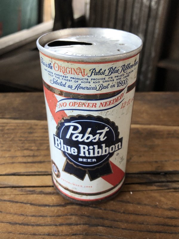 画像1: Vintage Pabst Blue Ribbon Beer Pull Tab Tapa Can 12 fl oz (A423)