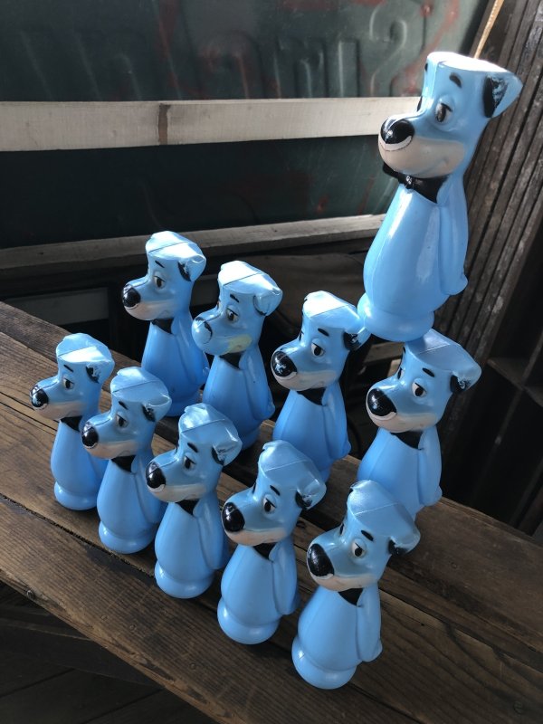 画像11: 60s Hanna-Barbera Huckleberry Hound Bowling Pins Plastic Blow Mold Figures (A429) 