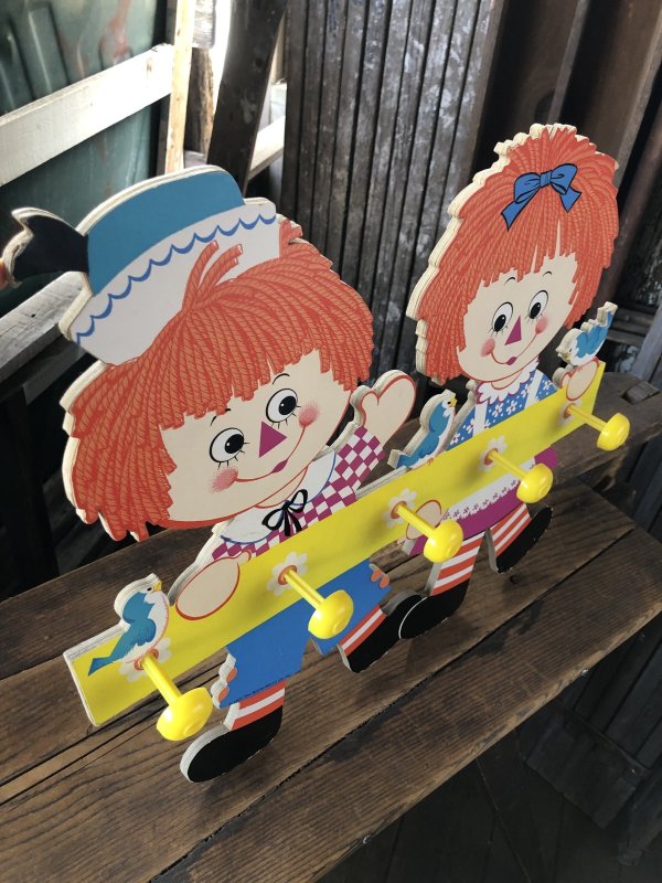 画像4: 70s Vintage Raggedy Ann and Andy Wall Hanging Coat/ Hat Rack Kids Decor (A430)  