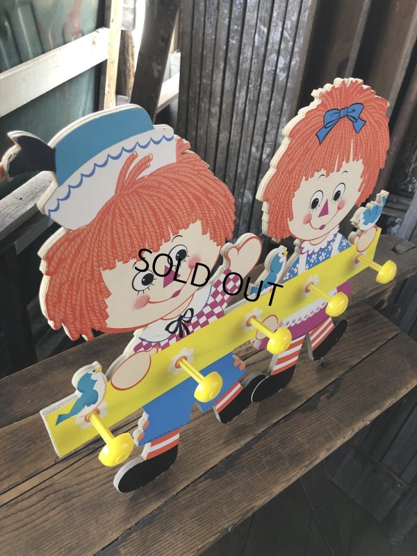 画像4: 70s Vintage Raggedy Ann and Andy Wall Hanging Coat/ Hat Rack Kids Decor (A430)  