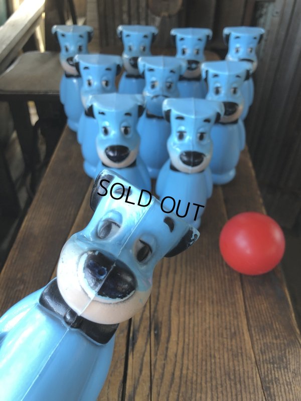 画像18: 60s Hanna-Barbera Huckleberry Hound Bowling Pins Plastic Blow Mold Figures (A429) 