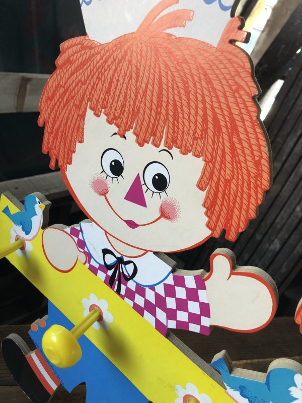 画像6: 70s Vintage Raggedy Ann and Andy Wall Hanging Coat/ Hat Rack Kids Decor (A430)  