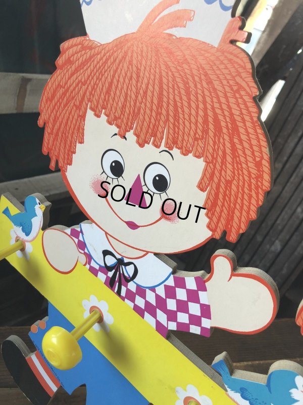 画像6: 70s Vintage Raggedy Ann and Andy Wall Hanging Coat/ Hat Rack Kids Decor (A430)  
