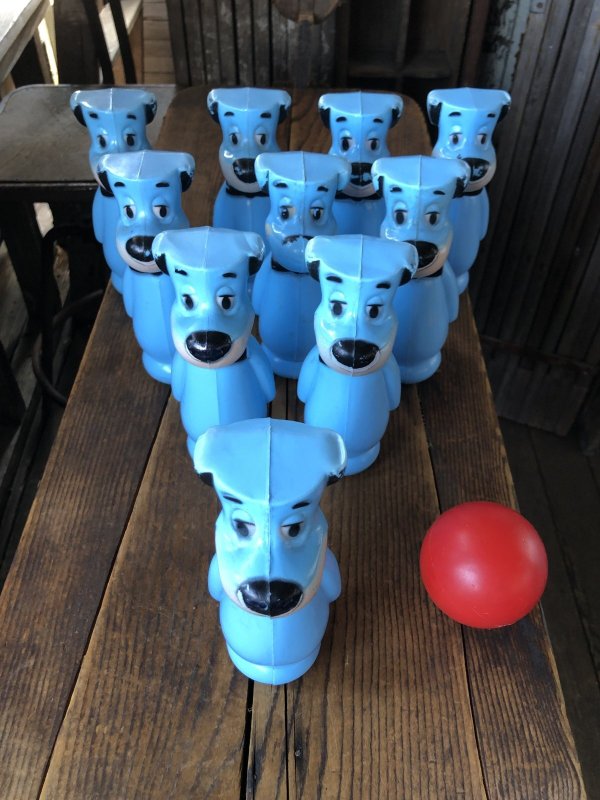 画像17: 60s Hanna-Barbera Huckleberry Hound Bowling Pins Plastic Blow Mold Figures (A429) 
