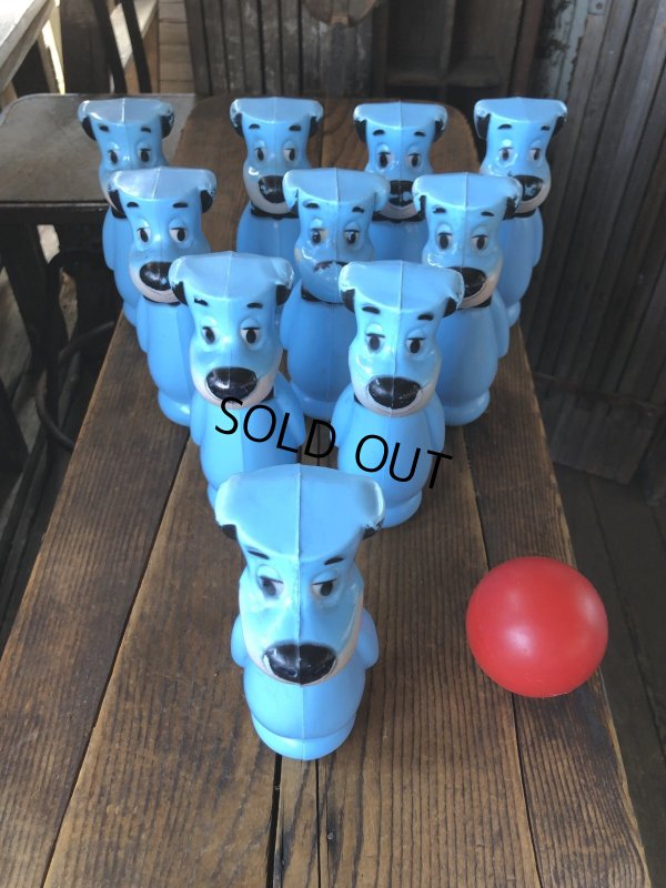 画像17: 60s Hanna-Barbera Huckleberry Hound Bowling Pins Plastic Blow Mold Figures (A429) 
