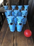 画像14: 60s Hanna-Barbera Huckleberry Hound Bowling Pins Plastic Blow Mold Figures (A429)  (14)