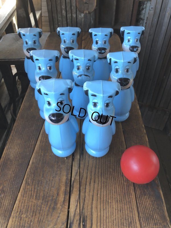 画像14: 60s Hanna-Barbera Huckleberry Hound Bowling Pins Plastic Blow Mold Figures (A429) 
