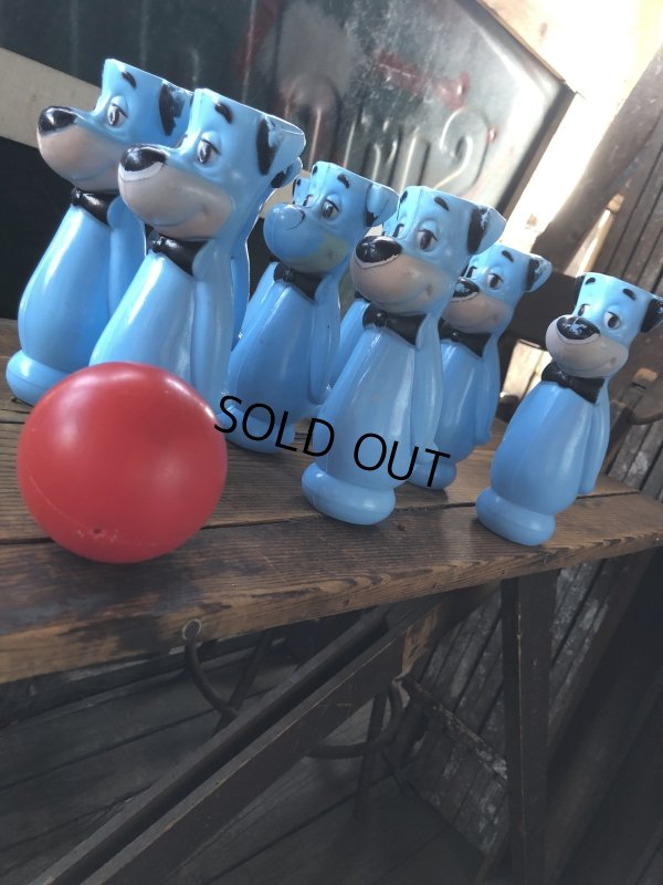 画像3: 60s Hanna-Barbera Huckleberry Hound Bowling Pins Plastic Blow Mold Figures (A429) 