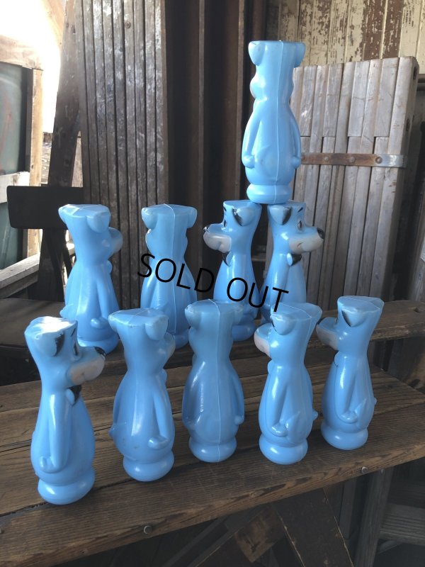 画像12: 60s Hanna-Barbera Huckleberry Hound Bowling Pins Plastic Blow Mold Figures (A429) 